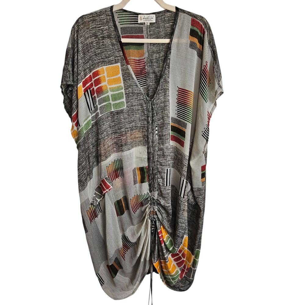 Multicolor V-Neck Swim Coverup